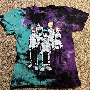 my hero academia tie dye tee